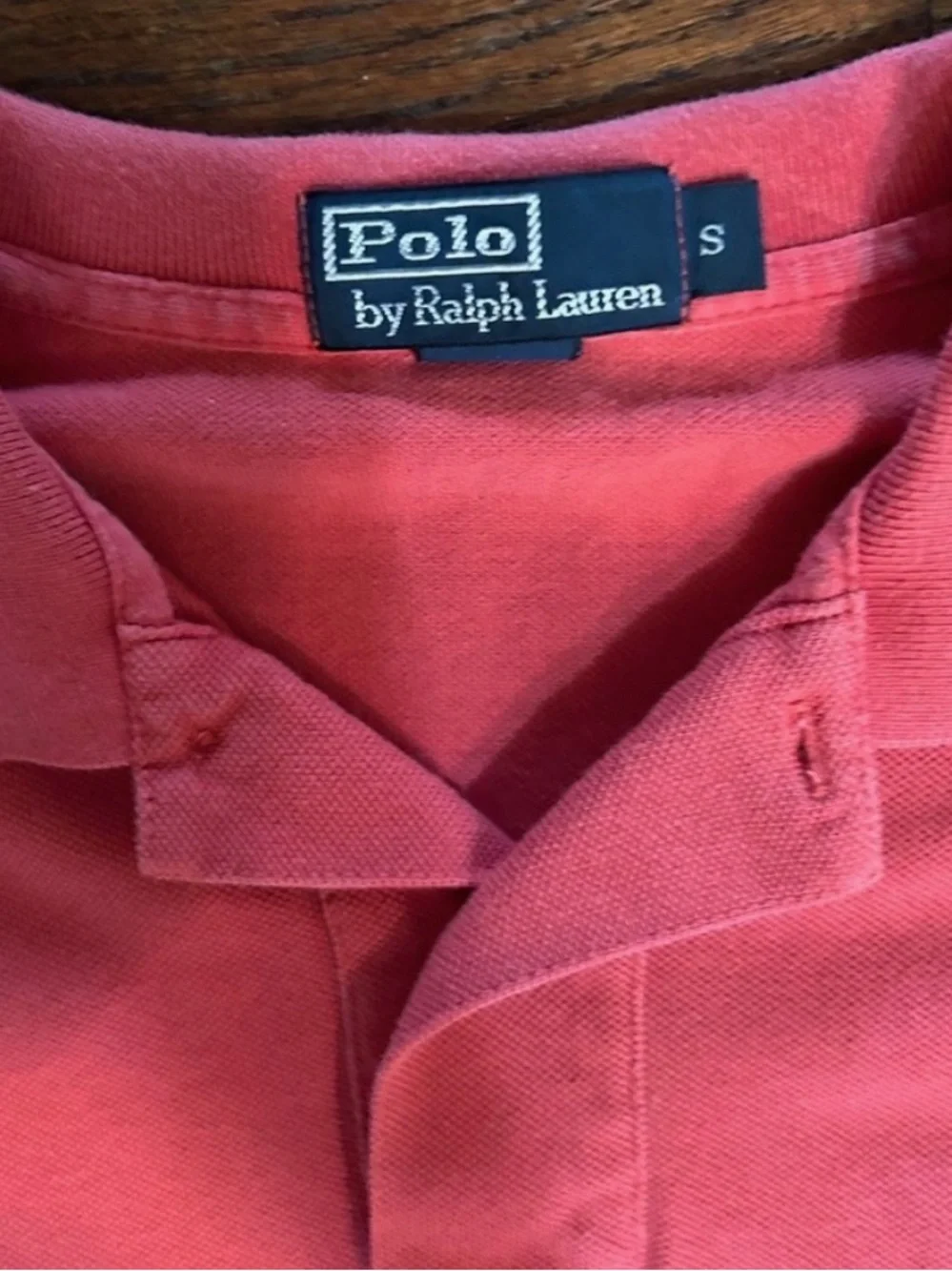 Ralph Lauren Men's Polo Shirt in Coral with Navy Pony